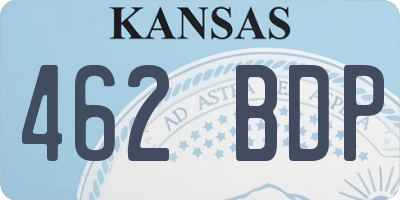 KS license plate 462BDP