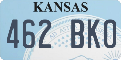 KS license plate 462BKO