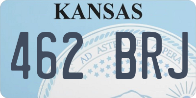 KS license plate 462BRJ