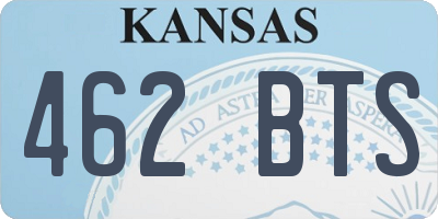 KS license plate 462BTS