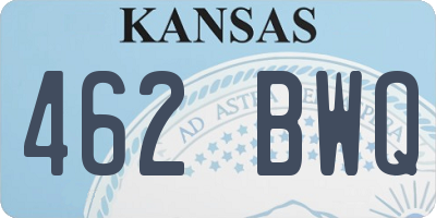 KS license plate 462BWQ