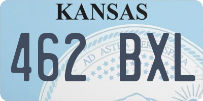 KS license plate 462BXL