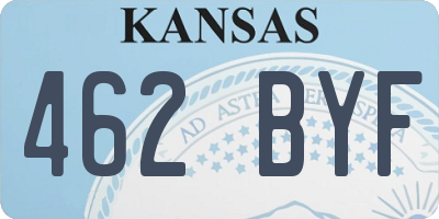 KS license plate 462BYF