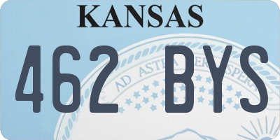 KS license plate 462BYS
