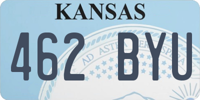 KS license plate 462BYU