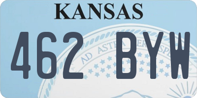 KS license plate 462BYW