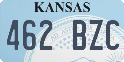 KS license plate 462BZC