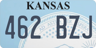 KS license plate 462BZJ