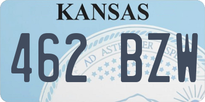 KS license plate 462BZW