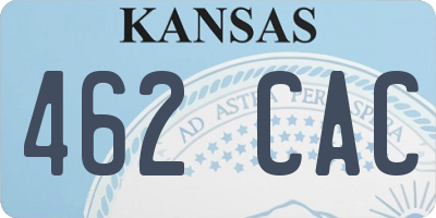 KS license plate 462CAC