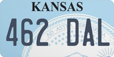 KS license plate 462DAL
