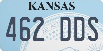 KS license plate 462DDS