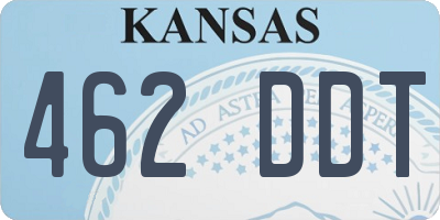 KS license plate 462DDT