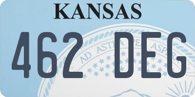 KS license plate 462DEG