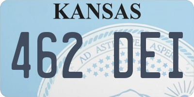 KS license plate 462DEI