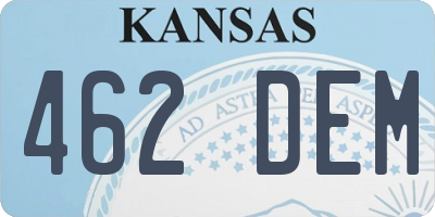 KS license plate 462DEM