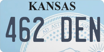 KS license plate 462DEN