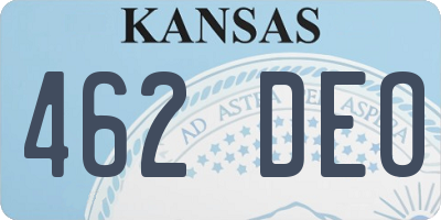 KS license plate 462DEO