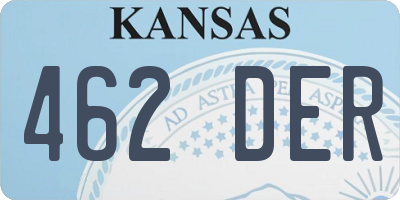 KS license plate 462DER