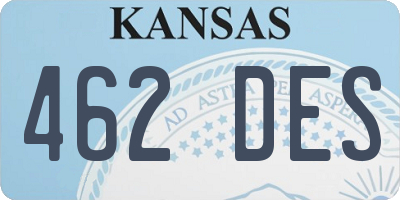 KS license plate 462DES