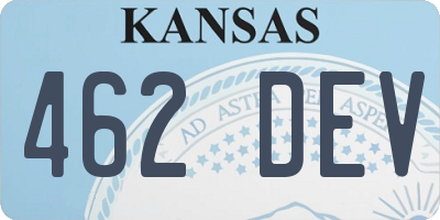 KS license plate 462DEV
