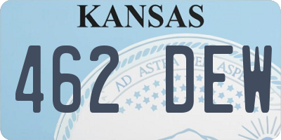 KS license plate 462DEW