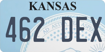 KS license plate 462DEX