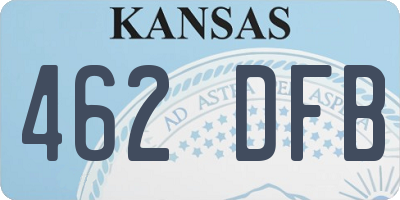 KS license plate 462DFB