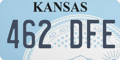 KS license plate 462DFE