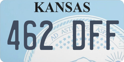 KS license plate 462DFF