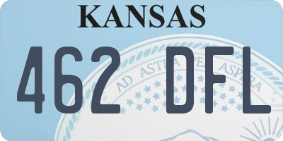 KS license plate 462DFL