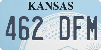 KS license plate 462DFM