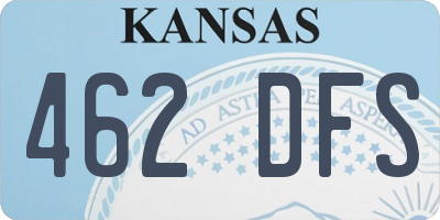 KS license plate 462DFS