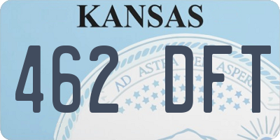 KS license plate 462DFT