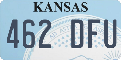 KS license plate 462DFU