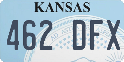 KS license plate 462DFX