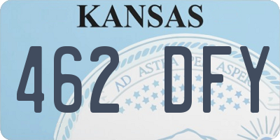 KS license plate 462DFY