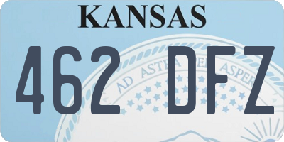 KS license plate 462DFZ