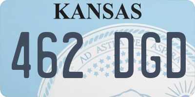 KS license plate 462DGD