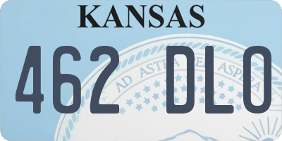 KS license plate 462DLO