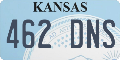 KS license plate 462DNS