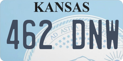 KS license plate 462DNW
