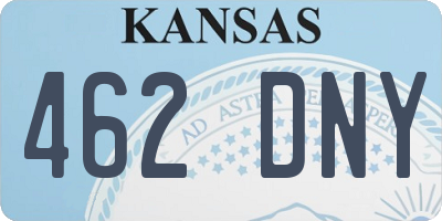 KS license plate 462DNY