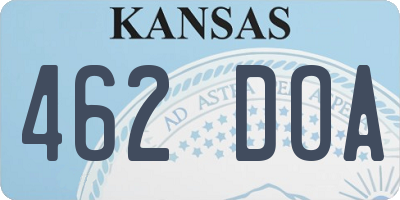 KS license plate 462DOA