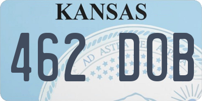 KS license plate 462DOB