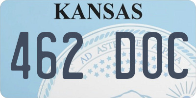 KS license plate 462DOC