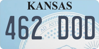 KS license plate 462DOD