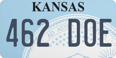 KS license plate 462DOE