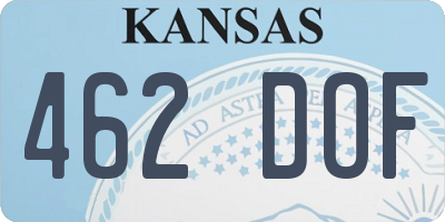 KS license plate 462DOF