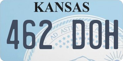 KS license plate 462DOH